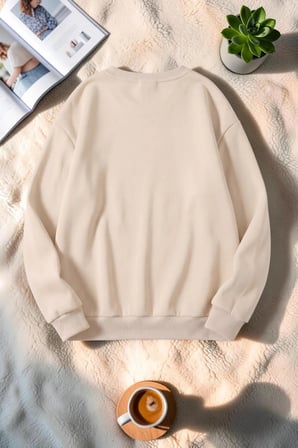 Unisex Flower Çiçek Baskılı Bisiklet Yaka Sweatshirt