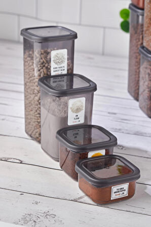 Diana 38'li 76 Parça Kare Saklama Kabı & Baharatlık Seti 4x(1700ML 1100ML)10x(500ML350ML300 ML)