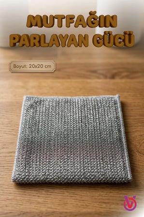 Çok Amaçlı Inox Tel Temizlik Bezi Hijyen Bulaşık Bezi Tek Katmanlı Çizmez Zor Kir Bezi (10 Adet)