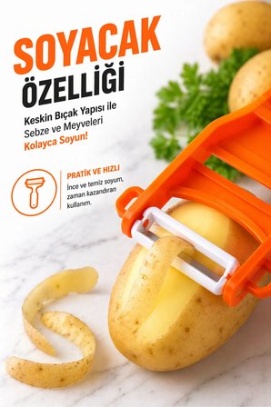 Çok Fonksiyonlu Sebze Dilimleyici Rende, Spiral ve Julienne Doğrayıcı (5 Adet)