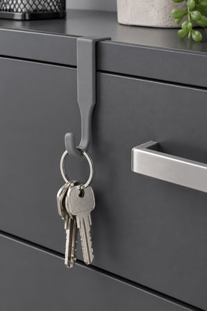 Kapı ve Dolap Üstü Askı Delme Gerektirmez Çok Amaçlı Askılık GRİ (4 Adet)