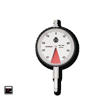Werka W4111-100 WPro Tek Turlu DD Komparatör Saati 0.8x0.01mm + Kulaklı Kapak