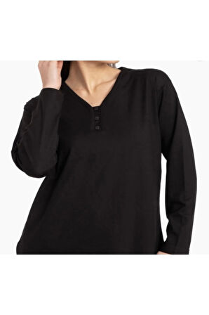 Likralı Turlu Viskon V Yaka Anne Penye Bluz