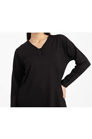 Likralı Turlu Viskon V Yaka Anne Penye Bluz