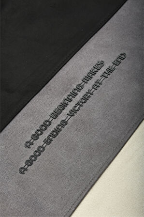 DeepSEA Erkek Siyah-Gri Dar Kesim Süet Kumaş Sweatshirt – Kapüşonlu & Şık Tasarım Sweatshirt 2608510