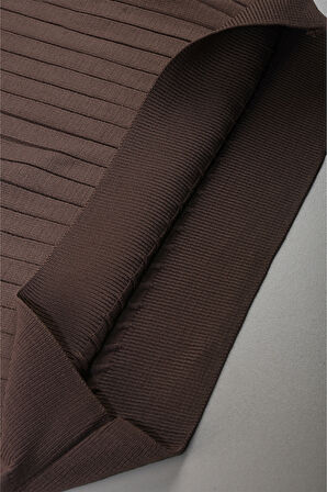 DeepSEA Erkek Kahve Slim Fit Polo Yaka Triko Kazak - Yumuşak Dokulu Esnek ve Şık Görünüm 2605305