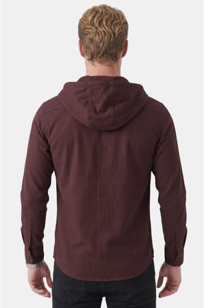 DeepSEA Mürdüm Kapüşonlu Likralı Kot Gömlek – Slim Fit Çıt Çıt Kapamalı Erkek Gömlek 2300396