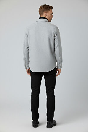 DeepSEA Erkek Gri Kaşe Ceket Mont – Rahat Kesim Cepli Çıtçıtlı Ceket 2500559