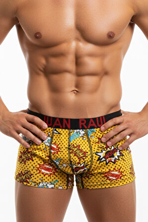  DeepSEA Erkek Çok Renkli 3’lü Desenli Boxer Seti – %95 Pamuk %5 Elastan Likralı Rahat Esnek İç Giyim 2603105