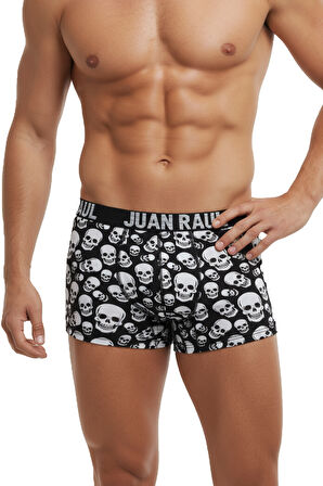 DeepSEA Erkek Çok Renkli 3’lü Desenli Boxer Seti – Kamuflaj ve Kuru Kafa Baskılı Pamuklu Likralı Rahat Boxer 2603106