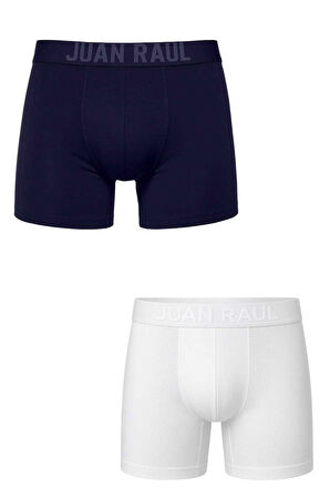 DeepSEA Erkek Lacivert-Beyaz 2’li Boxer Seti – Pamuk & Likralı – Büyük Beden Seçenekli Boxer 2603114