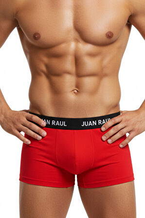 DeepSEA Erkek Gri-Kırmızı Boxer Seti – Esnek, Rahat ve Nefes Alan Kumaş 2'li Boxer 2603121