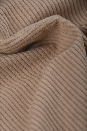 DeepSEA Erkek Bej Kadife Fitilli Rahat Kesim Gömlek Yumuşak Dokulu Likralı Kadife Gömlek 2600758