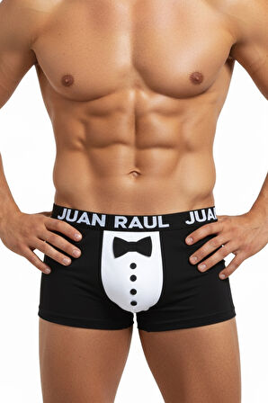 DeepSEA Erkek Siyah 2’li Smokin Baskılı Boxer Seti – Kravat & Papyon Detaylı Boxer 2603111