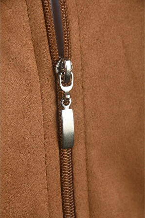 DeepSEA Erkek Kahve Dar Kesim Likralı Fermuarlı Süet Ceket – Mevsimlik İnce Premium Mont 2504334