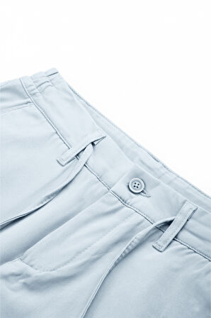 DeepSEA Erkek Buz Mavisi Esnek Kumaş Slim Fit Beli Lastikli Günlük Spor Pantolon 2601070