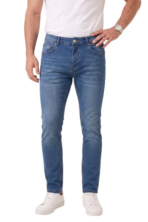 DeepSEA Erkek Slim Fit Dar Kesim Likralı Mavi Kot Pantolon – Dar Paça İnce Esnek Jean 2608306
