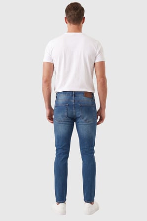 DeepSEA Erkek Slim Fit Dar Kesim Likralı Lacivert Kot Pantolon – Dar Paça İnce Esnek Jean 2608306