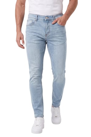 DeepSEA Erkek Slim Fit Dar Kesim Likralı Buz Mavisi Kot Pantolon – Dar Paça İnce Esnek Jean 2608306