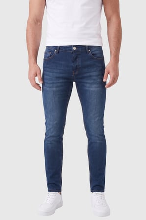 DeepSEA Erkek Slim Fit Dar Kesim Likralı Koyu Lacivert Kot Pantolon – Dar Paça İnce Esnek Jean 2608306