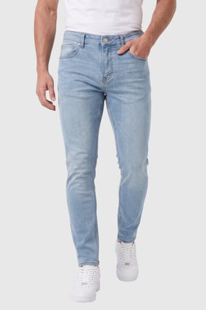 DeepSEA Erkek Slim Fit Dar Kesim Likralı Açık Mavi Kot Pantolon – Dar Paça İnce Esnek Jean 2608306