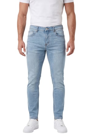 DeepSEA Erkek Slim Fit Dar Kesim Likralı Açık Mavi Kot Pantolon – Dar Paça İnce Esnek Jean 2608306