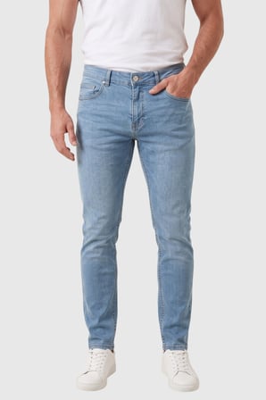 DeepSEA Erkek Slim Fit Dar Kesim Likralı Mavi Kot Pantolon – Dar Paça Pamuklu Esnek Jean 2608304