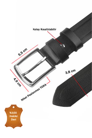 DeepSEA Siyah %100 Hakiki Deri Spor Kemer – Nakışlı Deri Yüzey – Kısaltılabilir Tasarım 2602667