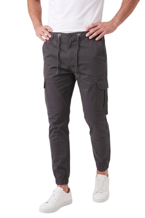 DeepSEA Erkek Slim Fit Likralı Füme Kargo Cepli Jogger Pantolon – İpli Bel Lastikli Paça 2600589