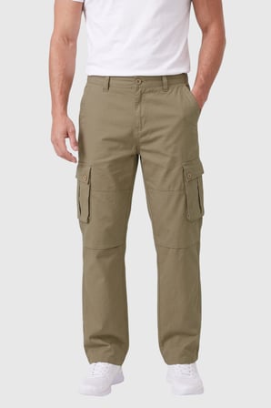 DeepSEA Erkek Relaxed Fit Bol Kesim Likralı Yeşil Outdoor Kargo Pantolon – Çok Cepli Geniş Paça 1705421
