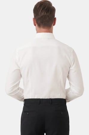 DeepSEA Beyaz Slim Fit Kolay Ütülenebilir Açık Dik Yaka Likralı Erkek Gömlek 2602615