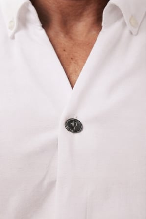DeepSEA Beyaz Slim Fit Kolay Ütülenebilir Açık Dik Yaka Likralı Erkek Gömlek 2602615