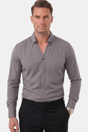 DeepSEA Füme Slim Fit Kolay Ütülenebilir Açık Dik Yaka Likralı Erkek Gömlek 2602615