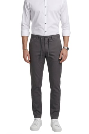 DeepSEA Erkek Füme Esnek Kumaş Slim Fit Beli Lastikli Günlük Spor Pantolon 2601070