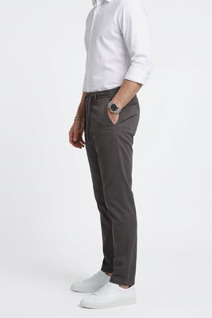 DeepSEA Erkek Füme Esnek Kumaş Slim Fit Beli Lastikli Günlük Spor Pantolon 2601070