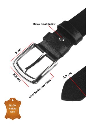 DeepSEA Siyah Hakiki Deri Spor Kemer – Kolay Kısaltılabilir, Paslanmaz Tokalı Erkek Kemer 2602673