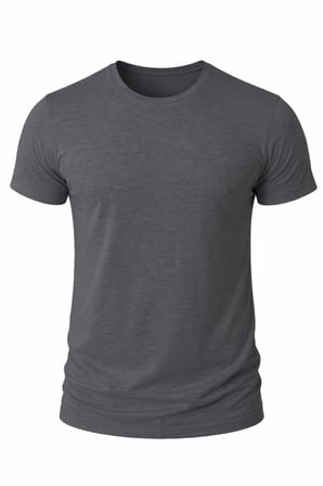 DeepSEA Erkek Antrasit Slim Fit %90 Pamuk Likralı Yumuşak Dokulu Basic Tişört 1801131