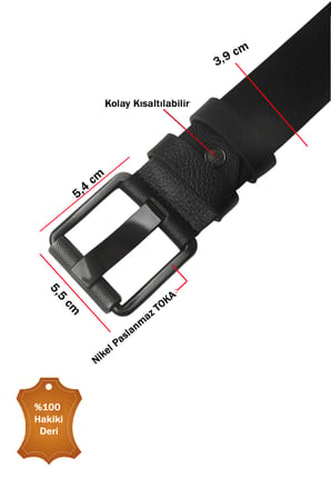 DeepSEA Siyah %100 Hakiki Deri Erkek Spor Kemer – Kolay Kısaltılabilir Kot Pantolon Kemeri 2602675