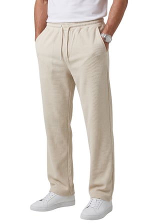 DeepSEA Bej Baggy Style Likralı Lastikli İpli Erkek Spor Pantolon 2600262