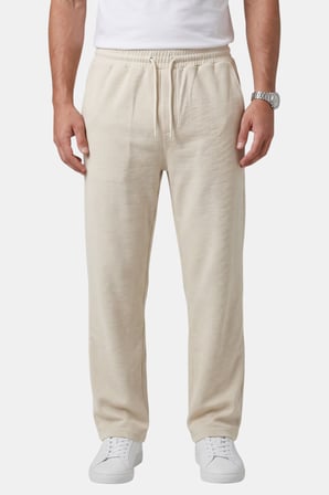 DeepSEA Bej Baggy Style Likralı Lastikli İpli Erkek Spor Pantolon 2600262