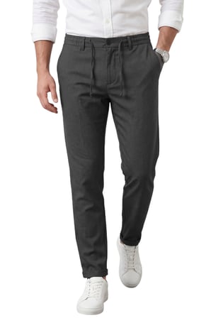 DeepSEA Füme İtalyan Kesim Slim Fit Likralı Duble Paça Erkek Spor Pantolon 2602050