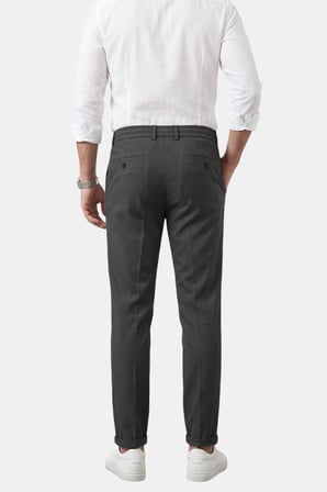 DeepSEA Füme İtalyan Kesim Slim Fit Likralı Duble Paça Erkek Spor Pantolon 2602050