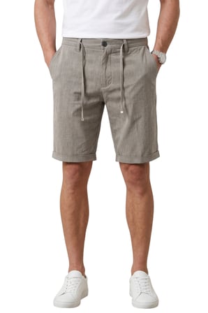 DeepSea Vizon Slim Fit Likralı Çizgi Dokulu Beli Lastikli İpli Erkek Şort Kapri 2601743