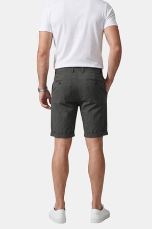 DeepSea Füme Slim Fit Likralı Çizgi Dokulu Beli Lastikli İpli Erkek Şort Kapri 2601743