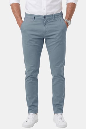 DeepSEA Erkek Mavi Slim Fit Pamuklu Likralı Chino Spor Pantolon 2601745