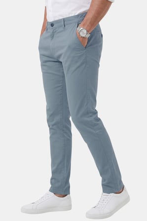 DeepSEA Erkek Mavi Slim Fit Pamuklu Likralı Chino Spor Pantolon 2601745