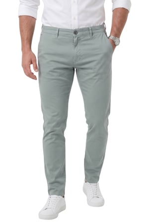 DeepSEA Erkek Açık Yeşil Slim Fit Pamuklu Likralı Chino Spor Pantolon 2601745