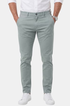 DeepSEA Erkek Açık Yeşil Slim Fit Pamuklu Likralı Chino Spor Pantolon 2601745