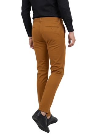 DeepSEA Erkek Taba Likralı Beli Lastikli & İpli Dar Kesim Şık Kumaş Pantolon 2600572