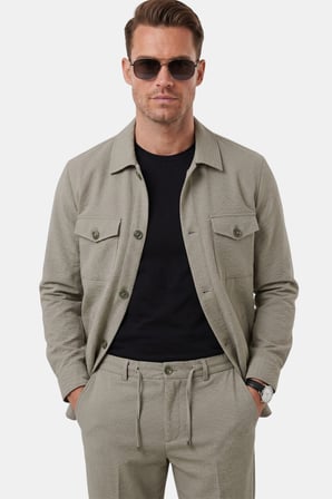DeepSEA Yeşil Slim Fit Gofre Dokulu Yazlık Spor Takım Elbise – Yarım Astarlı Likralı 2’li Kombin 2604007